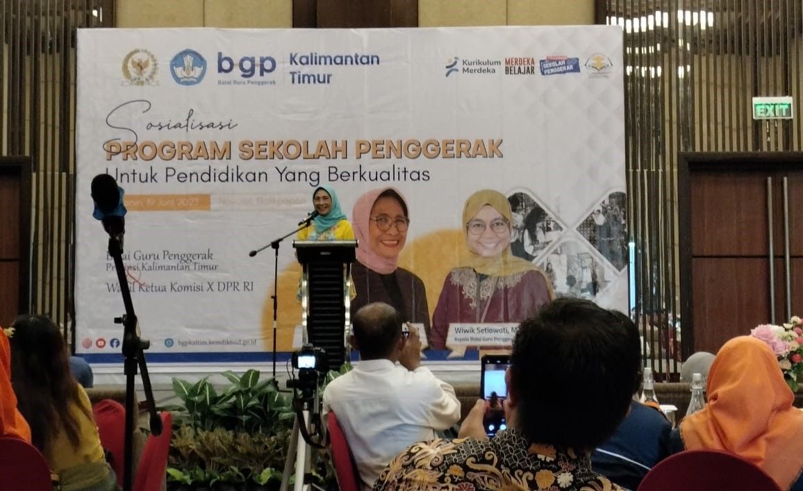 Sosialisasi Program Sekolah Penggerak untuk Pendidikan Berkualitas yang diselenggarakan Balai Guru Penggerak Kaltim dan Wakil Ketua Komisi X DPR RI Hetifah, di Novotel, Balikpapan, Senin (19/6/2023) siang.