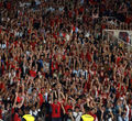 Ribuan penonton memadati Stadion Utama Gelora Bung Karno untuk menyaksikan pertandingan antara Timnas Indonesia melawan Argentina yang berakhir dengan skor 0-2 untuk kemenangan Tim Argentina. Senin 19 Juni 2023. Foto : Panji Asmoro/TrenAsia