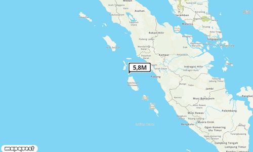 Pusat gempa berada di laut 166 km Barat Laut Kep. Mentawai