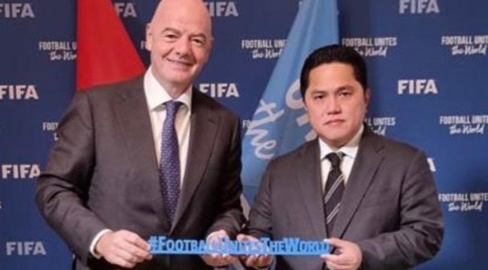  Presiden FIFA, Gianni Infantino dan Ketua PSSI, Erick Thohir.