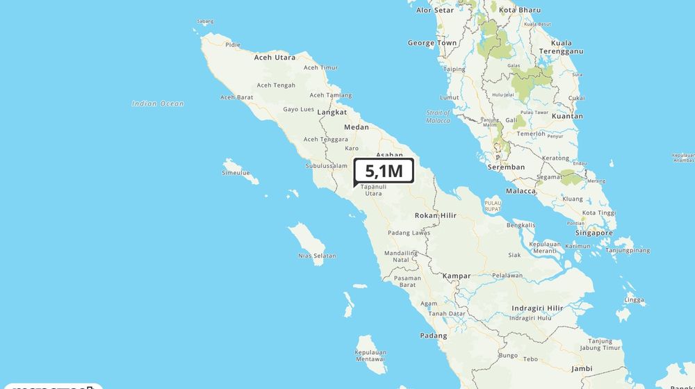 Pusat gempa berada di darat 40 km Barat Daya Humbang Hasundutan