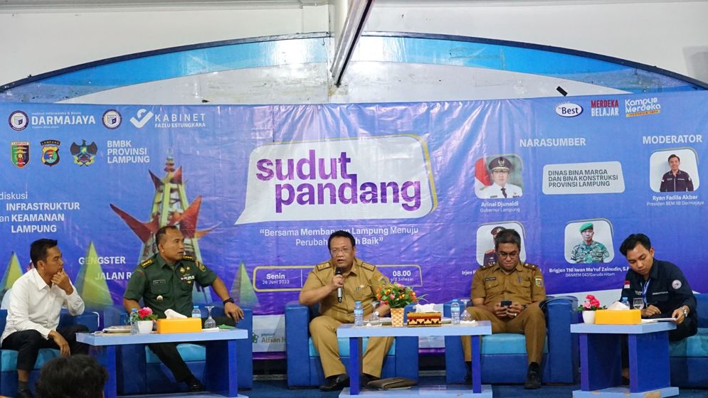 FGD menghadirkan narasumber dari Polda Lampung, Korem 043 Gatam, Dinas Binas Marga dan Bina Konstruksi (BMBK) Provinsi Lampung, dan Bappeda Provinsi Lampung.