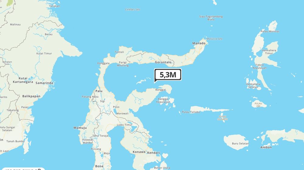 Pusat gempa berada dilaut 103Km BaratLaut Banggai Kepulauan