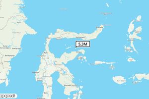 Pusat gempa berada dilaut 103Km BaratLaut Banggai Kepulauan
