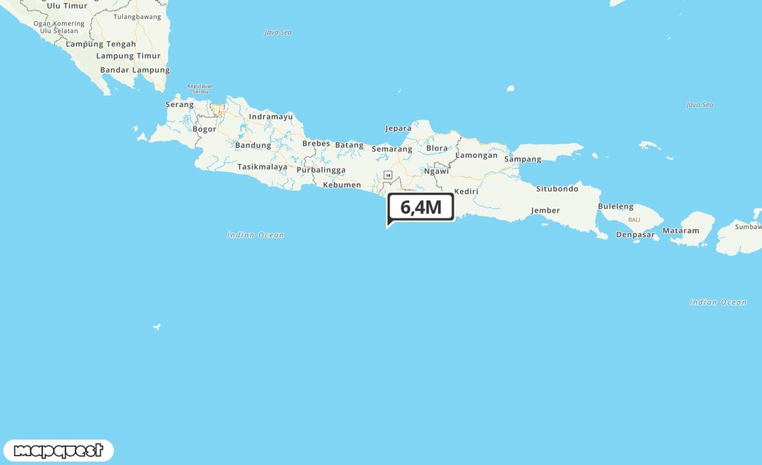 Pusat gempa berada di Laut 86 Km BaratDaya Bantul