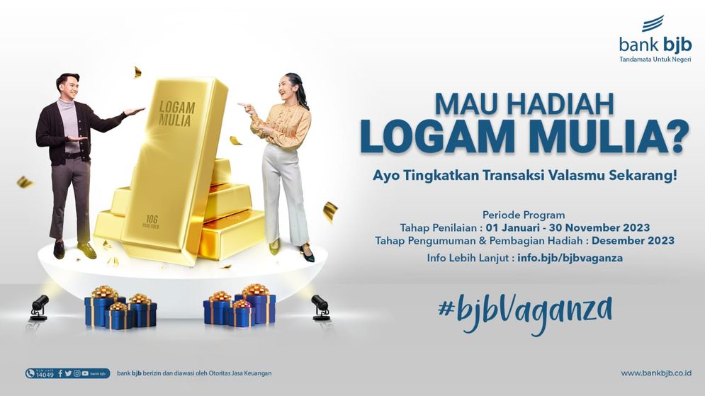 Apresiasi Nasabah bjb Vaganza 2023 beri Hadiah Logam Mulia untuk Transaksi Valuta Asing