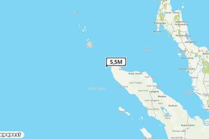 Pusat gempa berada di laut 64 km Baratdaya Banda Aceh