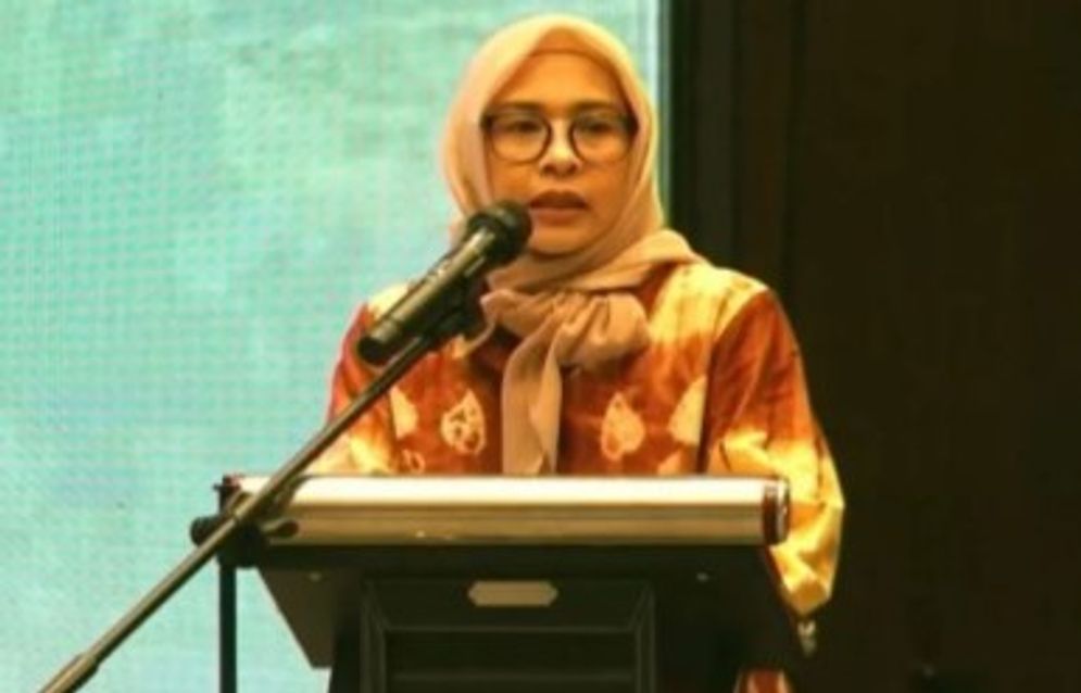 Deputi Bidang Lingkungan Hidup dan Sumber Daya Alam Otorita Ibu Kota Nusantara (IKN), Myrna Safitri, secara daring saat Simposium Memperkuat Ekosistem Pertanian Berkelanjutan untuk Mendukung Ketahanan Pangan IKN & Kalimantan Timur, Selasa (11/7