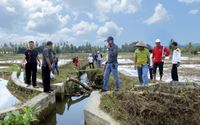 Kondisi saluran irigasi di Kabupaten Bengkulu Selatan. 