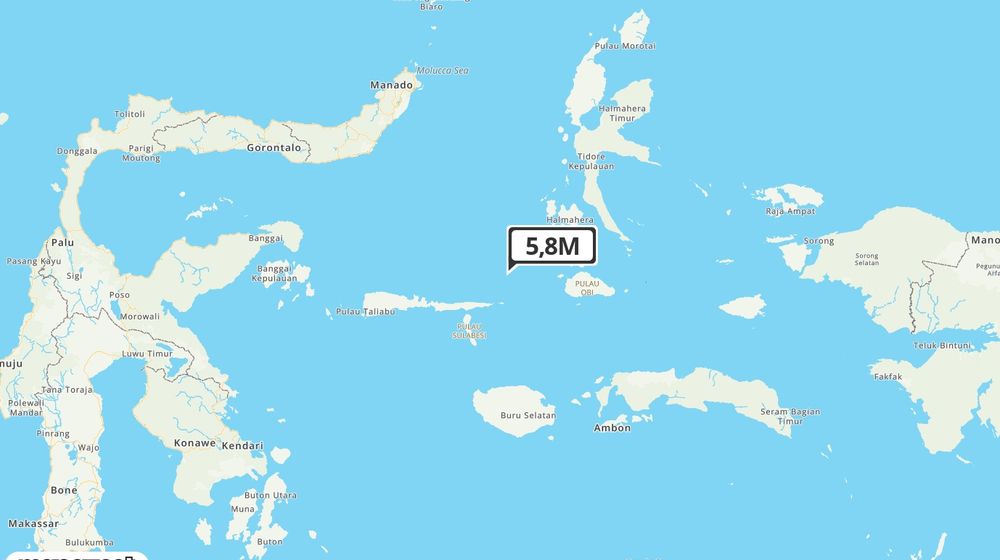Pusat gempa berada di laut 79 km TimurLaut Sanana