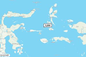 Pusat gempa berada di laut 79 km TimurLaut Sanana