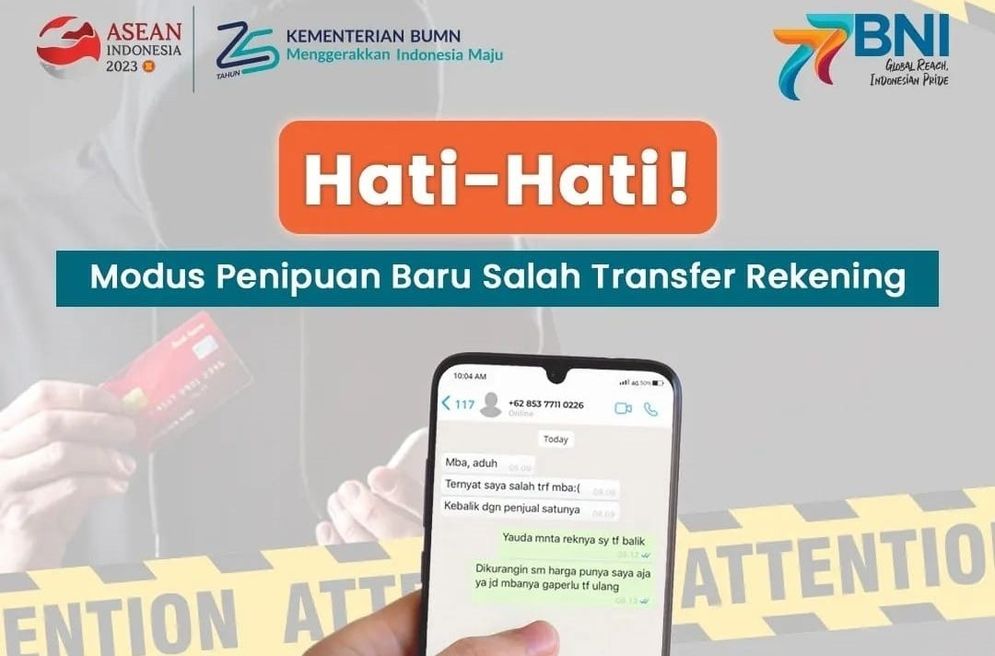 Hati-Hati! Modus Penipuan Salah Transfer Uang, ini Peringatan BNI 