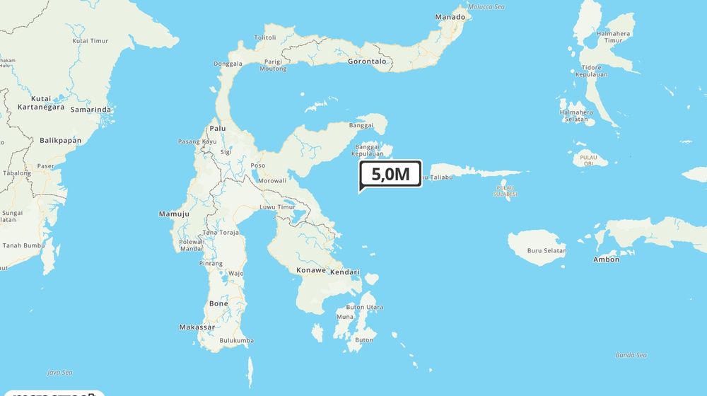 Pusat gempa berada di laut 96 km TimurLaut Morowali