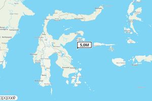 Pusat gempa berada di laut 96 km TimurLaut Morowali