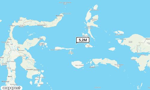 Pusat gempa berada di laut 78 km Timur Laut Sanana