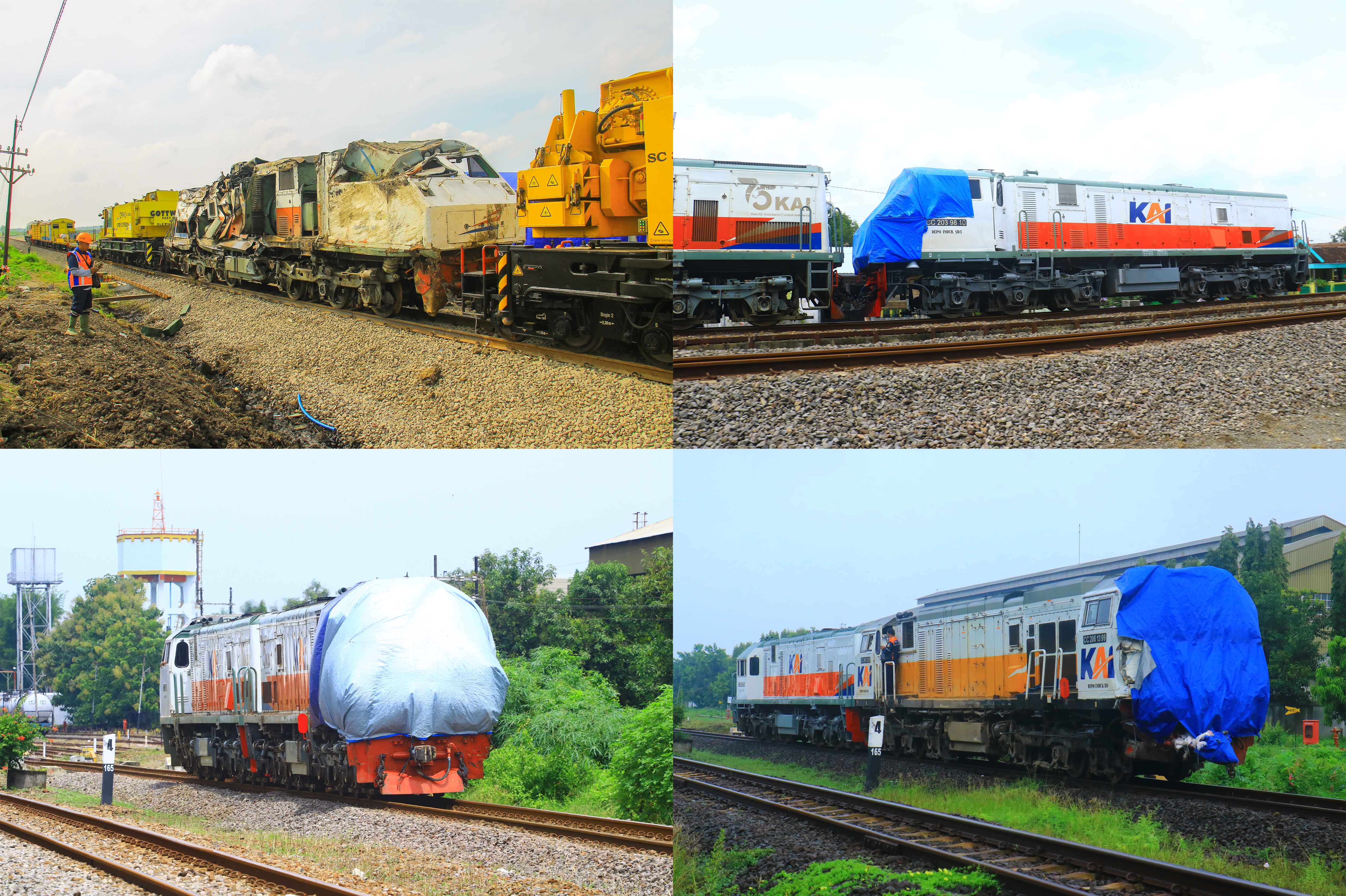 Potret kondisi lokomotif eks insiden di Ngawi, Tulungagung, Lamongan, dan Jombang