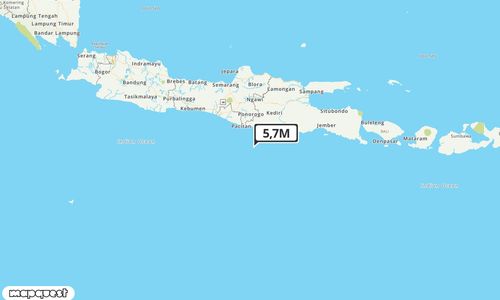 Pusat gempa berada di laut 84 km BaratDaya Pacitan-Jatim