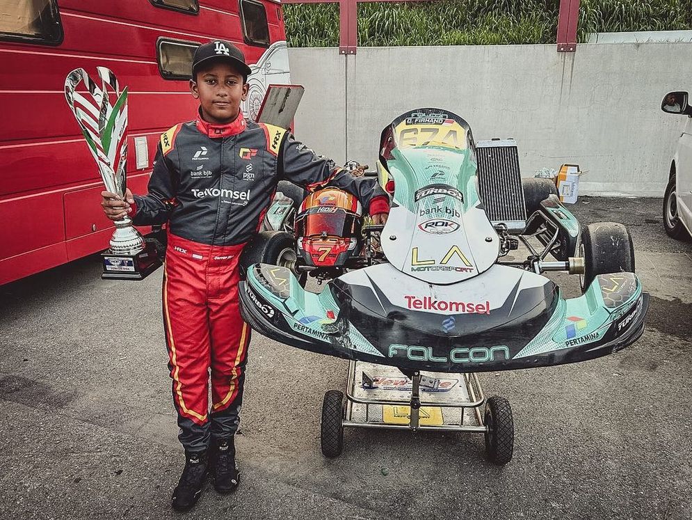 bank bjb Sponsori Qarrar Firhand Ali Juara Gokart Internasional Rok Cup 2023 di Italia