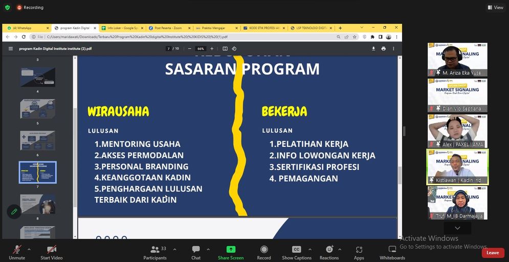 Prodi Bisnis Digital Institut Informatika dan Bisnis (IIB) Darmajaya menggelar Workshop Market Signaling secara hybrid. 