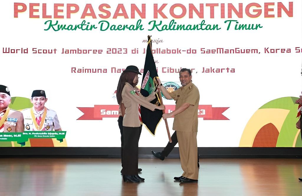 Wakil Gubernur Kaltim Hadi Mulyadi secara resmi melepas Kontingen Kwartir Daerah Gerakan Pramuka Kalimantan Timur mengikuti 25th World Scout Jamboree 2023 di Korea Selatan 