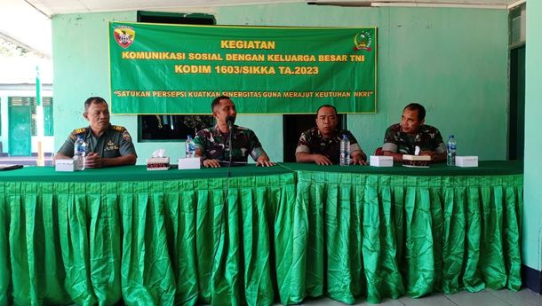 Tingkatkan Silaturahmi Kodim 1603/Sikka Gelar Komsos dengan  Keluarga Besar TNI