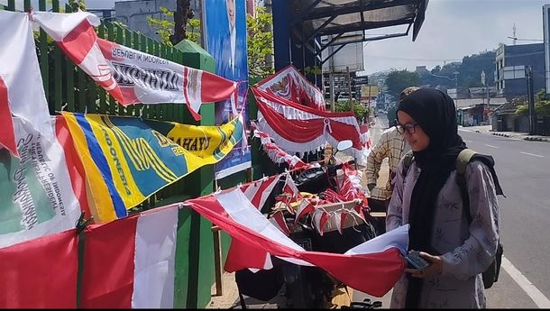 Jelang HUT RI, Pedagang Bendera di Bandarlampung Mulai Ramai