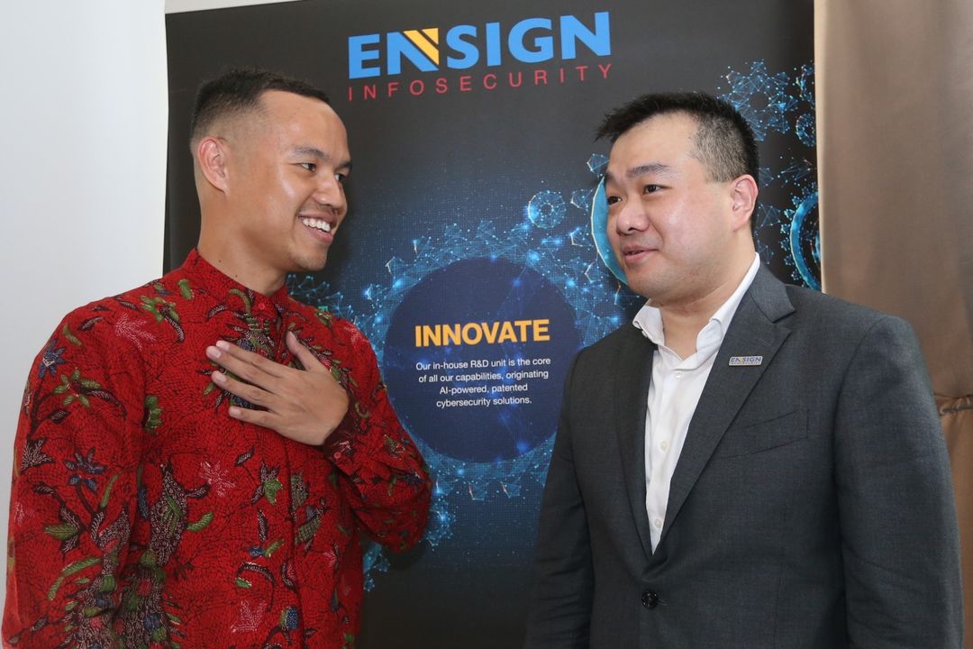 Head of Consulting and Business Ensign InfoSecurity dan Vice President of Advisory Teo Xiang Zheng dalam acara diskusi bersama media di Jakarta, Rabu, 2 Agustus 2023. 