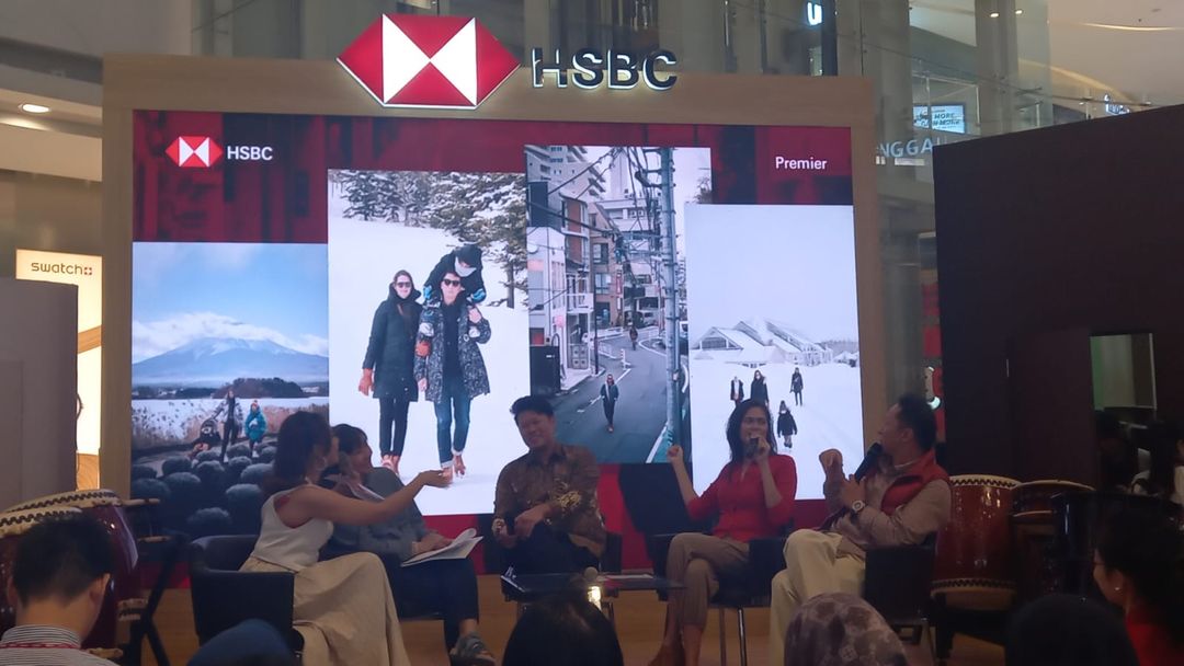 Konferensi pers HSBC-ANA Travel Fair di Central Park Mall Jakarta, Kamis, 3 Agustus 2023.