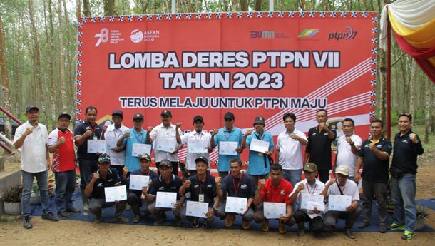 Komoditas Karet Mulai Pulih, PTPN VII Gelar Lomba Sadap Tahun 2023