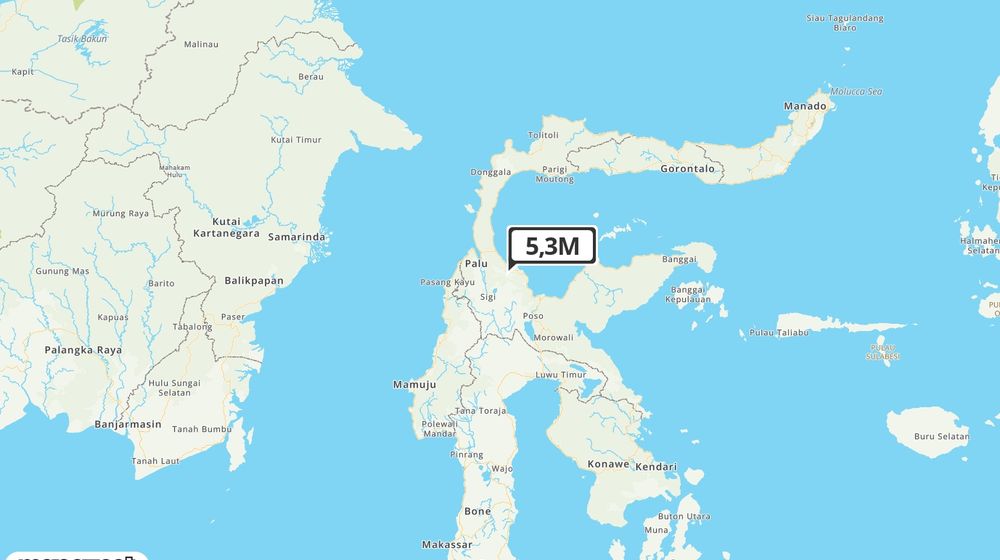 Pusat gempa berada di darat 41 km Tenggara Palu