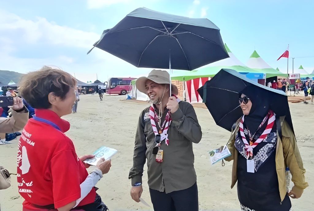 Wakil Gubernur Kaltim, Hadi Mulyadi mengunjungi kontingen Jambore asal Kaltim. 