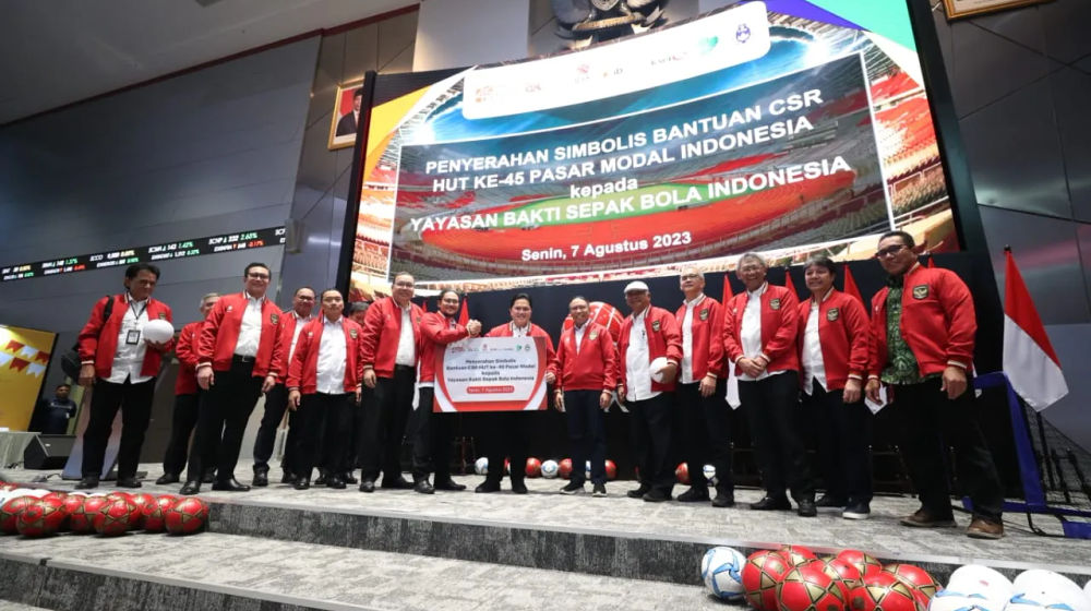PT Bursa Efek Indonesia (BEI) menandatangani nota kesepahaman dengan Yayasan Bakti Sepakbola Indonesia. Kerja sama ini merupakan bentuk apresiasi dengan menyerahkan nyaris sebesar Rp20 miliar untuk kesejahteraan dan kemajuan sepakbola Tanah Air.