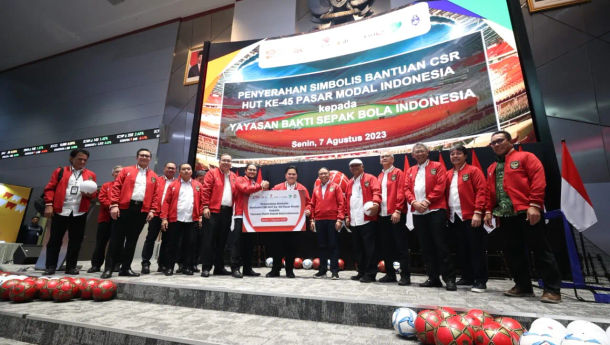 BEI Serahkan Dana Hampir Rp20 Miliar Kepada Yayasan Bakti Sepakbola Indonesia