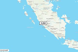 Pusat gempa berada di laut 109 km tenggara Mukomuko