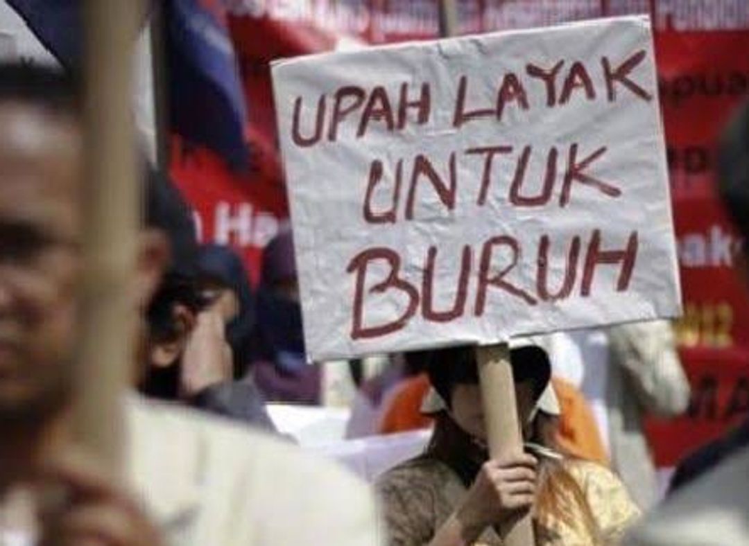 Ilustrasi demo buruh.