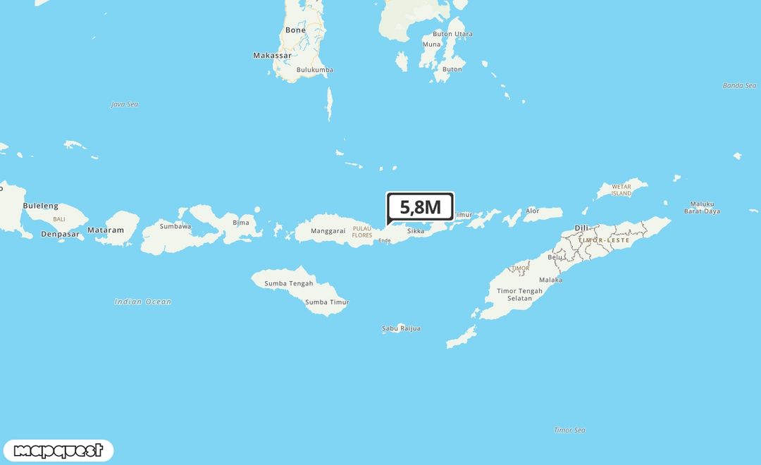 Pusat gempa berada di darat 22 km timur laut Mbay-Nagekeo