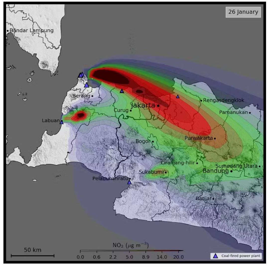 Gambar tangkapan satelit yang diduga hoax menunjukkan pengaruh PLTU terhadap polusi udara di Jakarta.