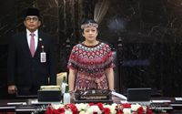 Ketua DPR Puan Maharani dalam Sidang Paripurna Pembukaan Masa Persidangan I DPR Tahun Sidang 2023-2024 di Gedung DPR, Rabu 16 Agustus 2023.