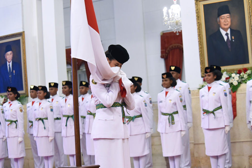 Pengukuhan Paskibraka Tahun 2023, di Istana Negara