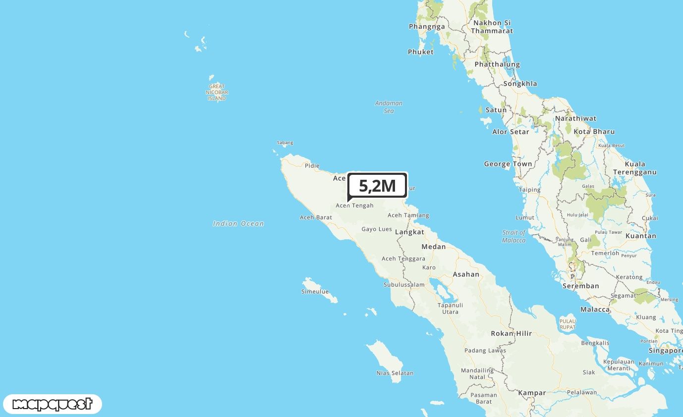 Pusat gempa berada di darat 35 km TimurLaut Kab. Naganraya