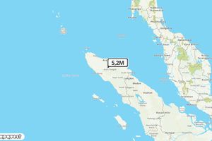 Pusat gempa berada di darat 35 km TimurLaut Kab. Naganraya