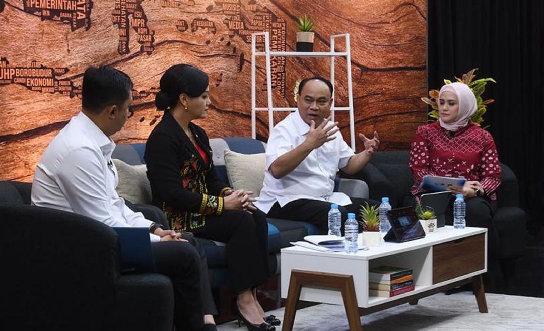 Menteri Komunikasi dan Informatika RI Budi Arie Setiadi dalam Forum Merdeka Barat 9: Melawan Kejahatan Keuangan Berbasis Digital, di Media Center Kementerian Kominfo, Jakarta Pusat pada Senin, 21 Agustus 2023