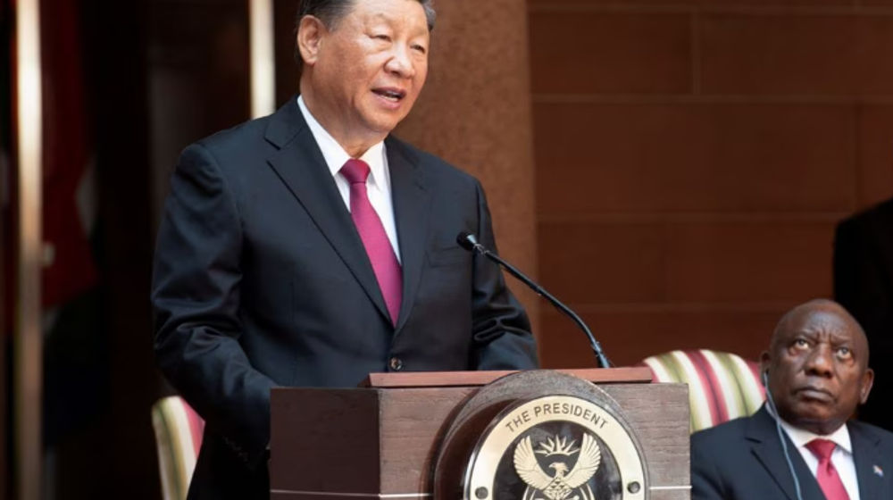 Presiden China Xi Jinping dan Presiden Afrika Selatan Cyril Ramaphosa