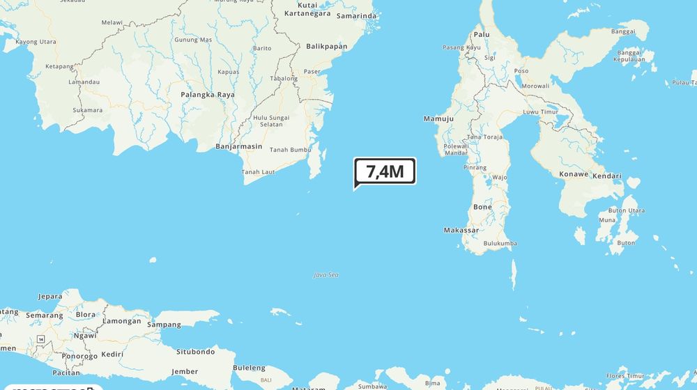 Pusat gempa berada di laut 180 km Tenggara Tanahbumbu