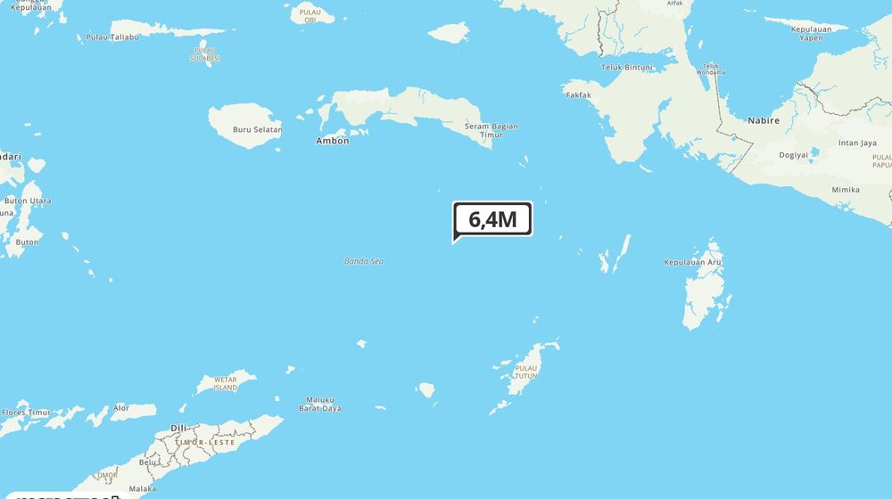 Pusat gempa berada dilaut 275Km Baratdaya Seram Bagian Timur