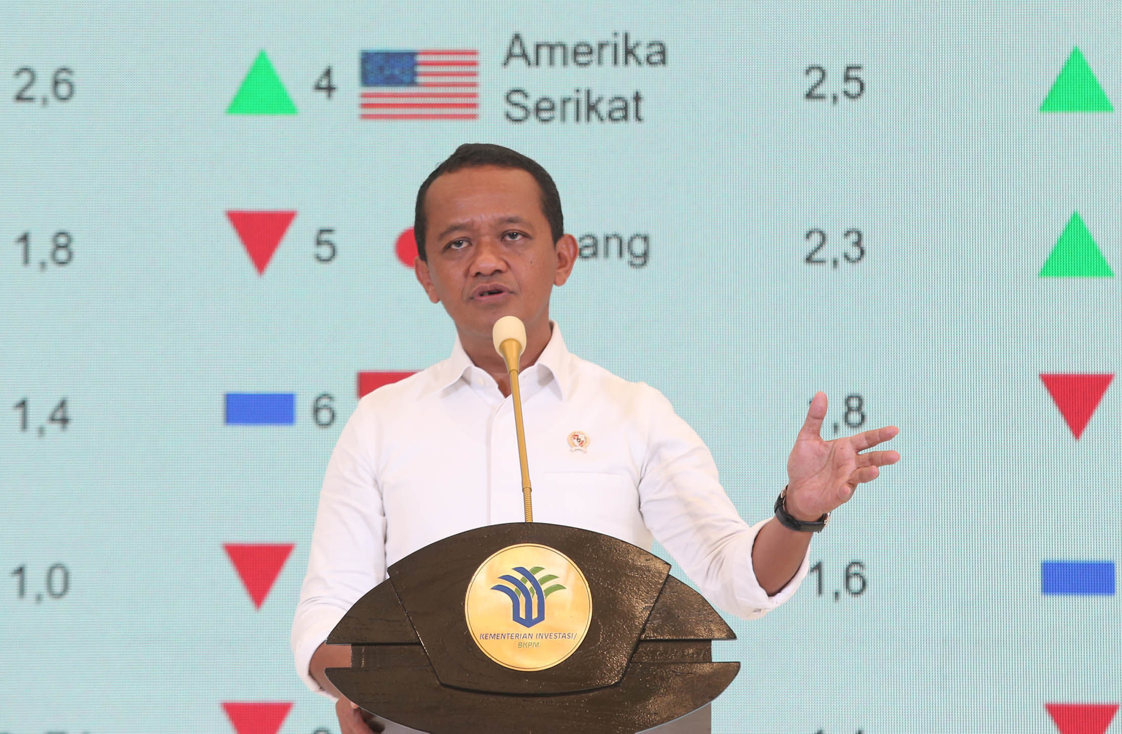 Menteri Investasi/Kepala Badan Koordinasi Penanaman Modal (BKPM) Bahlil Lahadalia saat groundbreaking pabrik PepsiCo di kawasan Cikarang, Jawa Barat. Foto : Panji Asmoro/TrenAsia
