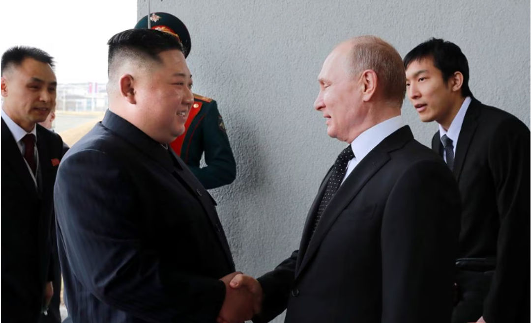 Pemimpin Korea Utara Kim Jong Un dan Presiden Rusia Vladimir Putin 