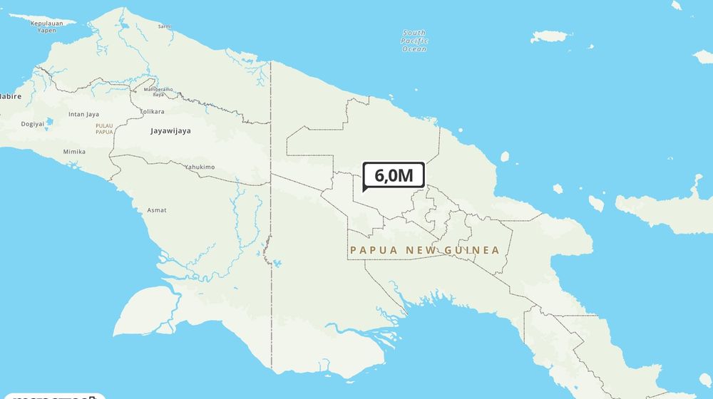 Pusat gempa berada di darat 236 km barat daya Wewak