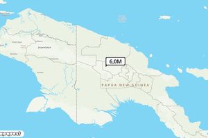 Pusat gempa berada di darat 236 km barat daya Wewak