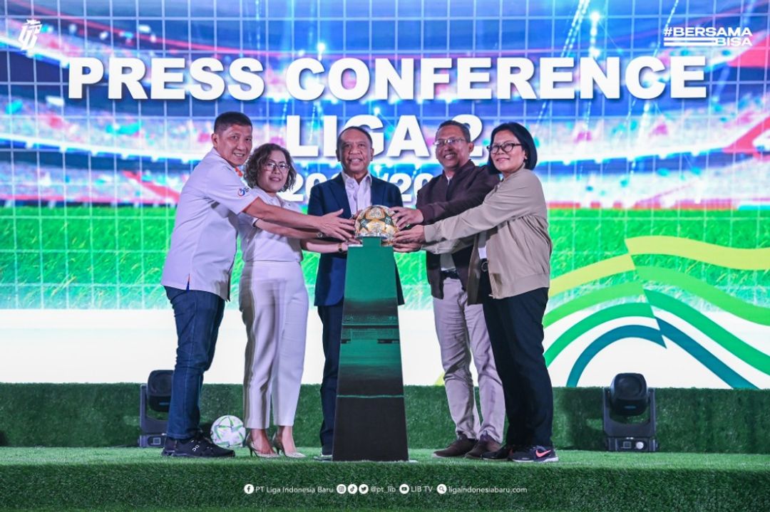 Pengumuman nama dan launching logo Pegadaian Liga 2 Musim 2023/2024. 